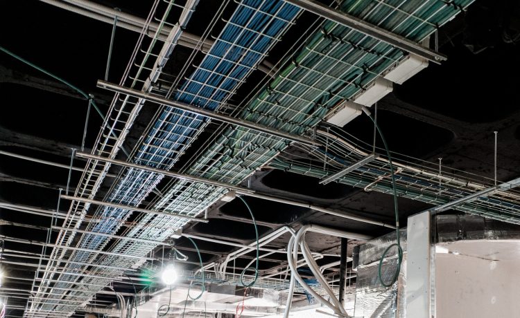electric trays for electrical and data cabling on site